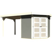 Gartenhaus Karibu Grünwald 3 mit Schleppdach 2,2 m 467 x 238 cm terragrau