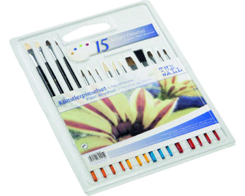 Set de 15 pinceaux pour artistes et amateurs