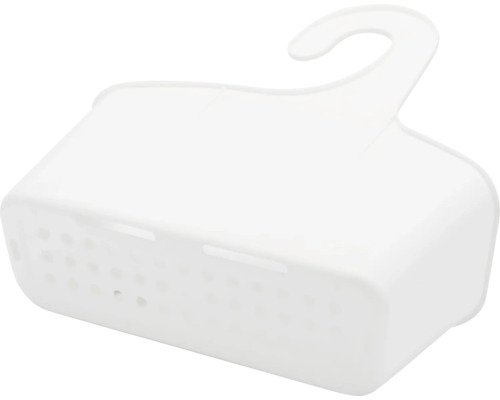 Weisses Duschregal mit Haken zum Aufhängen