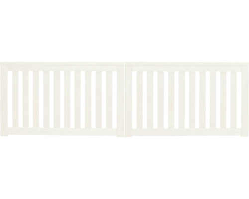 Portail double Konsta Girona sans fraise de serrure 300 x 90 cm blanc crème Côté de lit avec barreaux