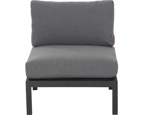 Fauteuil de salon de jardin avec coussins sur structure métallique