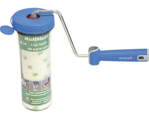 Nespoli RollMatic Farbroller mit einer Florhöhe von 9 Millimetern und einer Breite von 25 Zentimetern in Verpackung