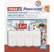 tesa Powerstrips selbstklebender Gardinenhaken weiß 4 Stk.-thumb-0