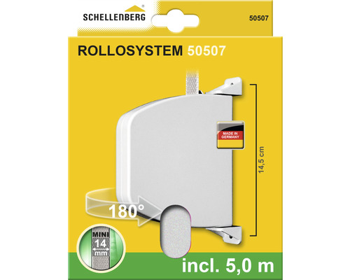 Schellenberg Rollladensystem 50507 inklusive fünf Meter Gurtband und Made in Germany Siegel