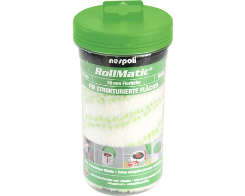 Rouleau à peinture Nespoli Rollmatic pour surfaces structurées, hauteur de poil 18 millimètres