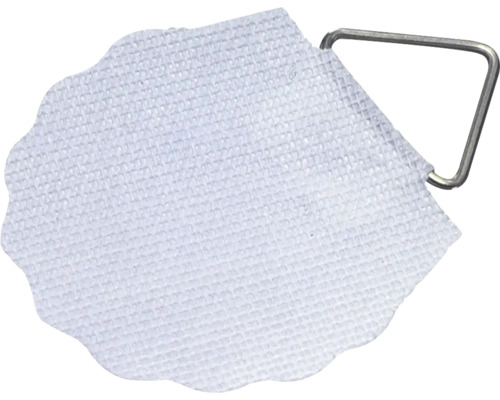 Oeillets adhésifs 30 mm blancs, 10 unités Etrier métallique avec rabat en tissu