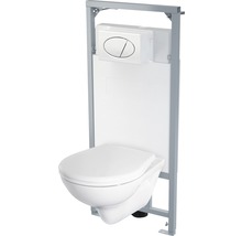 Kit pour WC suspendu Grenada 5 en 1 bord de rinçage ouvert blanc avec revêtement-thumb-0