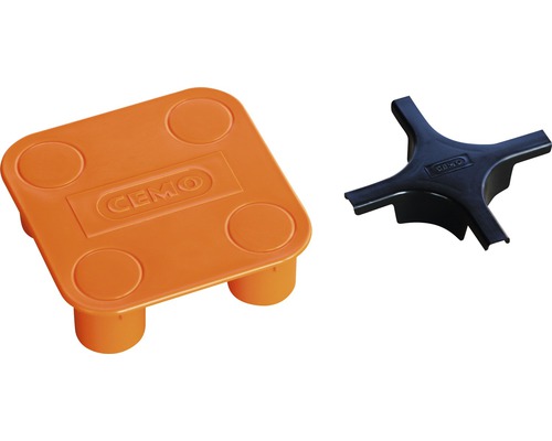 Accessoires raccord en croix PE CEMO 11,5 x 11,5 x 3,5 cm pour bac collecteur PE HD Palette en plastique et protection d''angle de Cemo