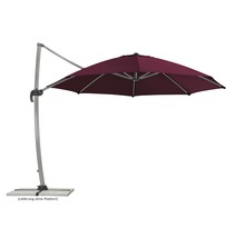 Parasol excentré avec toit de parasol rectangulaire bordeaux et support gris