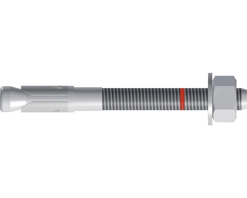 Boulon d’ancrage Tox S-Fix Plus M10x100/20+33, 50 pièces Ancrage métallique pour charges lourdes avec filetage, rondelle et écrou