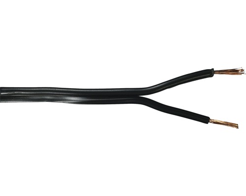 Câble isolé 2x0,75 mm² noir au mètre