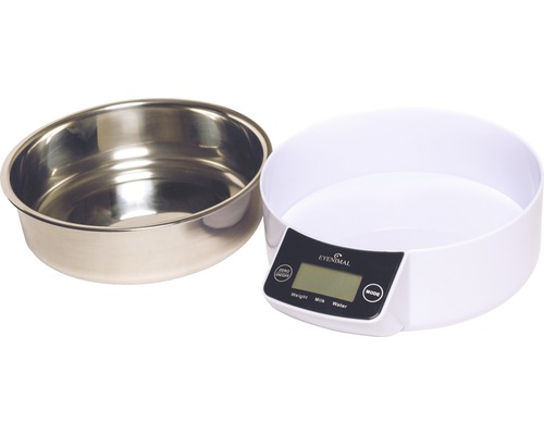 Balance électronique pour gamelle pour chien avec gamelle en acier inoxydable