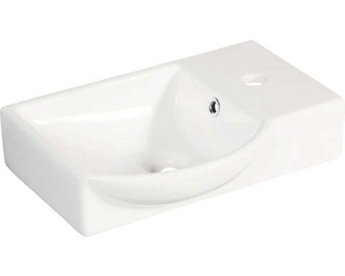 Vasque à encastrer form&style FELINA gauche 45 cm céramique, blanc, sans robinet