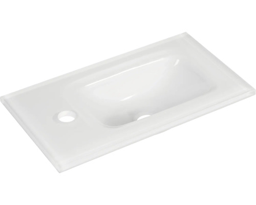 Vasque à encastrer form&style FELINA gauche 45 cm verre blanc