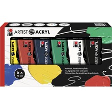 Marabu Artist Set de peintures acryliques avec six tubes de 75 ml