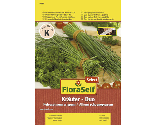 Petersilie Schnittlauch Duo Kräuter FloraSelf Select samenfestes Saatgut Kräutersamen Saatband 2x2,5 m