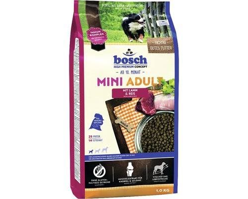 Hundefutter trocken bosch Mini Adult Lamm & Reis 1 kg