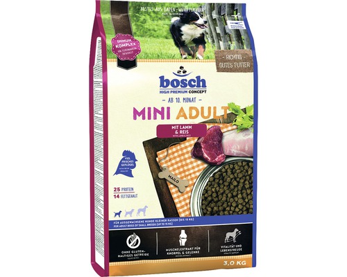 Croquettes pour chien bosch Mini Adult agneau & riz 3 kg