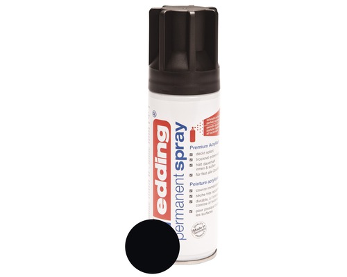 Permanent Spray edding tiefschwarz seidenmatt 200ml Edding Permanent Spraydose mit Farbbeispiel
