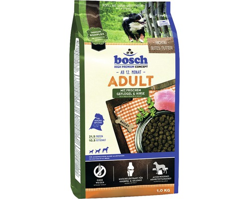 Croquettes pour chiens bosch Adult volaille et millet, 1 kg