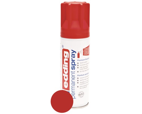 Permanent Spray edding rouge trafic mat satiné 200 ml Bombe de peinture permanente Edding