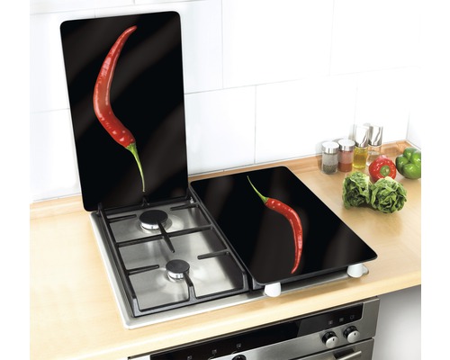 Plaques de recouvrement de cuisinière avec motif de piment sur une cuisinière