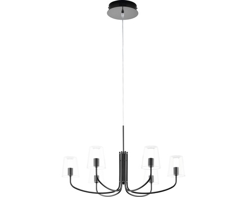 Sechsflammige Pendelleuchte mit Lampenschirmen