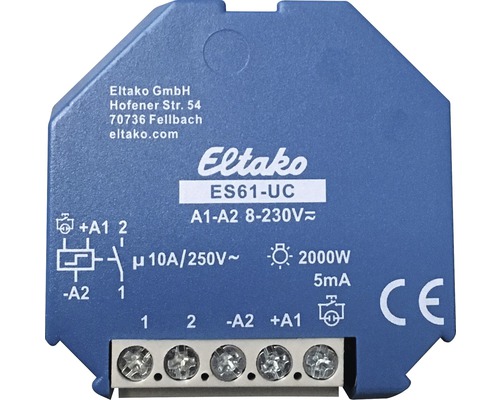 Télérupteur Eltako ES61-UC 10A 1 fermeture électronique pour montage dans boîtier et montage en saillie