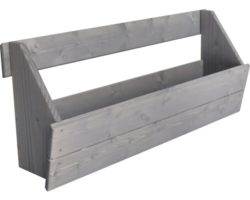 Jardinière surélevée verticale Boîte de jardinière surélevée pour élément de clôture Joris 88x20,5x37 cm gris clair Étagère murale en bois gris