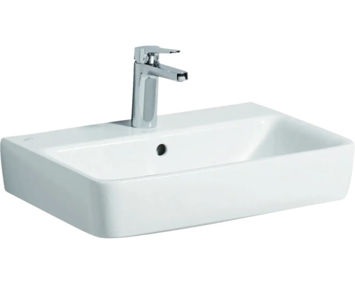 Lavabo GEBERIT Renova Compact 55 cm blanc avec émail spécial KeraTect® 226155600-0