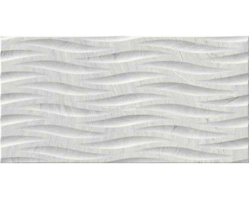 Feinsteinzeug Dekorfliese Varana gris 32 x 62,5 cm Dekorplatte mit wellenförmiger Struktur