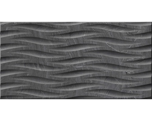 Feinsteinzeug Dekorfliese Varana Marengo 32 x 62,5 cm Dekorfliese mit Wellenmuster für die Wandgestaltung