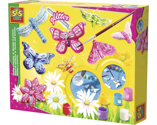 Kit créatif moulage de papillons brillants 10 pièces