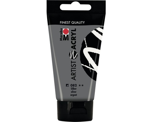 Peinture acrylique Marabu Artist Acryl argent 082 75 ml Tube de peinture acrylique argentée Marabu Artist