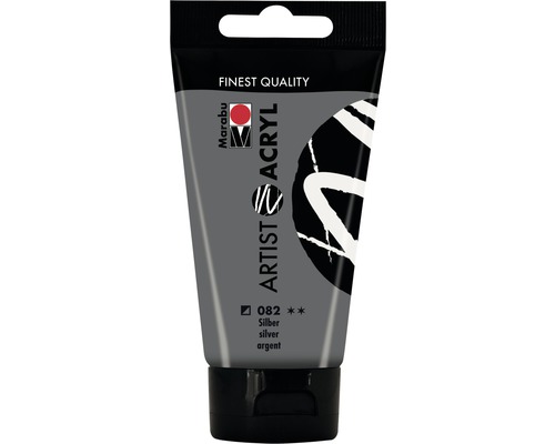 Peinture acrylique pour artiste Marabu Artist Acryl 082 argent 75 ml