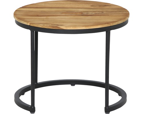 Table d''appoint ronde en bois et métal