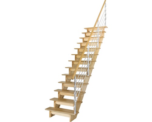 Escalier en bois avec rampe