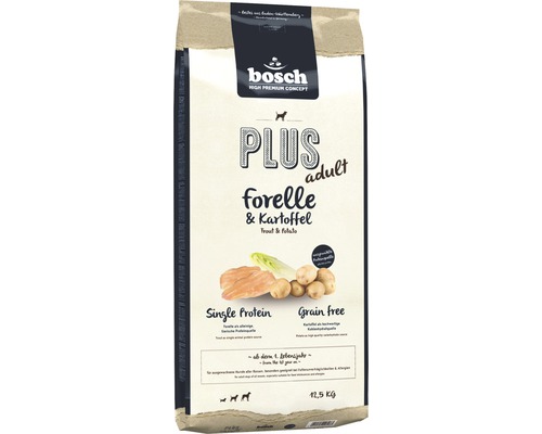 Croquettes pour chien, bosch Plus truite & pomme de terre 12.5 kg