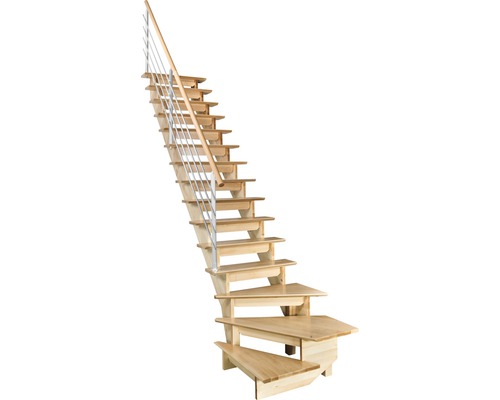Escalier en bois avec rampe