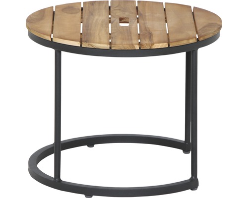 Table de jardin en bois avec structure en métal