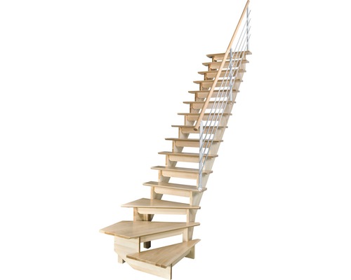 Escalier en bois avec rampe