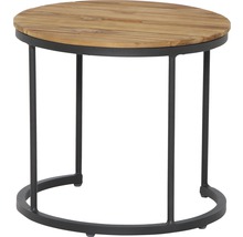 Table d''appoint ronde en teck et métal