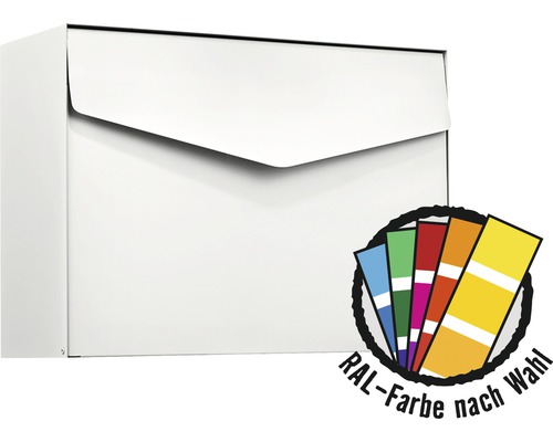 Boîte aux lettres MEFA en acier revêtu par poudre lxhxp 430/312/178 mm Letter 111M en couleur RAL au choix avec volet