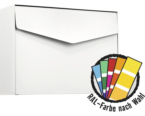 MEFA Briefkasten Stahl pulverbeschichtet BxHxT 430x312x110 mm Letter 112M in RAL Sonderfarbe nach Wunsch mit Klappe