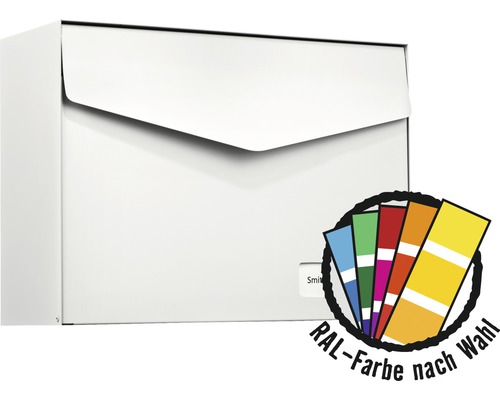 Boîte aux lettres MEFA en acier revêtu par poudre lxhxp 430/312/178 mm Letter 113M en couleur RAL au choix avec volet-0