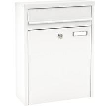 Boîte aux lettres MEFA en acier revêtu par poudre lxhxp 345/470/170 mm Piano 350 blanc signalisation en couleur RAL au choix avec porte-nom-thumb-1