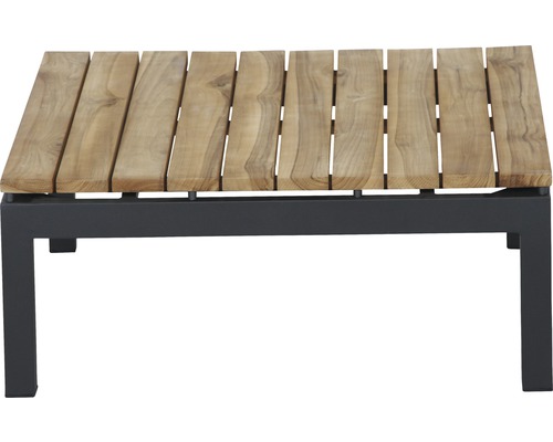 Table de jardin avec plateaux en bois et cadre en métal