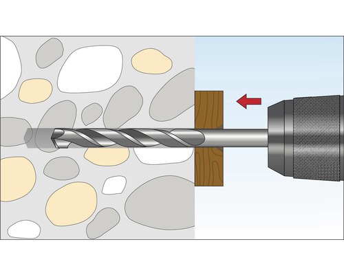 Illustration d''une perceuse en train de percer un mur