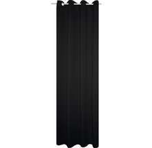 Voilage à œillets Rideau obscurcissant thermique noir 135x245 cm-thumb-0