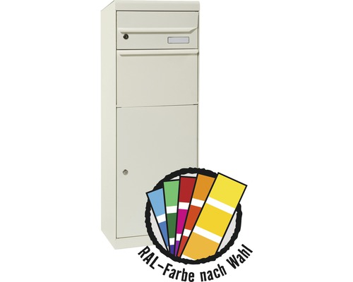 MEFA Paketbriefkasten Stahl pulverbeschichtet BxHxT 402/1091/310 mm Maple 6612M in RAL Sonderfarbe nach Wunsch Entnahme vorne 2-fach mit Namensschild